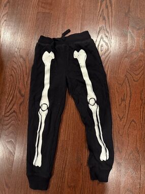 The Children's Place Black Joggers with White Bone Print